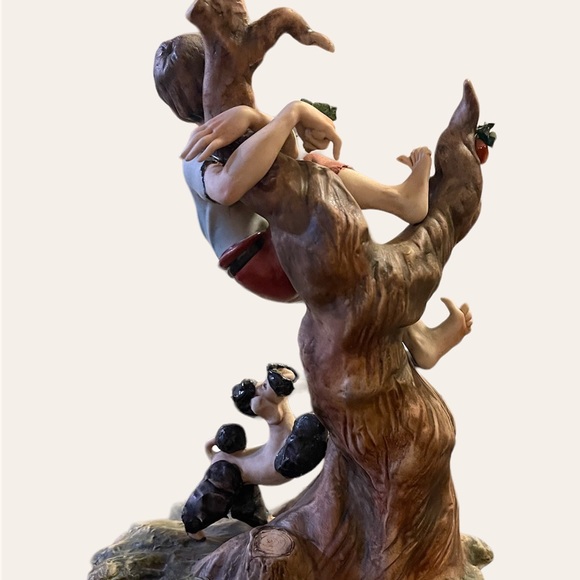 Capodimonte Boy On The Tree Chased By Dog, W. Cabrelli, Limited Edition - Picture 3 of 12